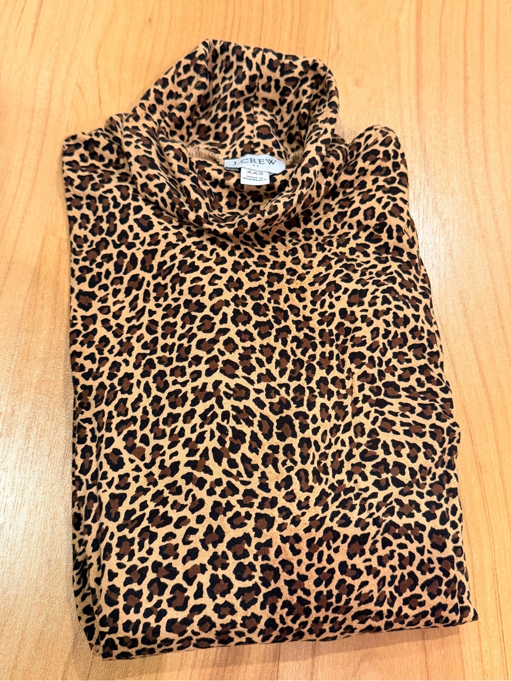 J. Crew Leopard Print Turtleneck Top in Brown and Black